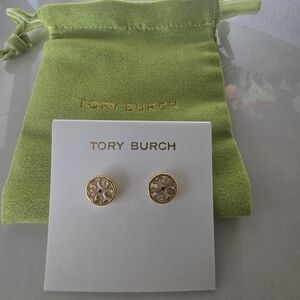 Tory Burch Gold and Silver Stud Earrings